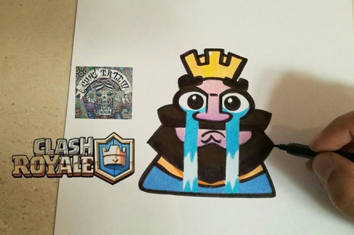 COMO DIBUJAR AL EMOJI LLORAR – CLASH ROYALE / how to draw emoji – clash royale