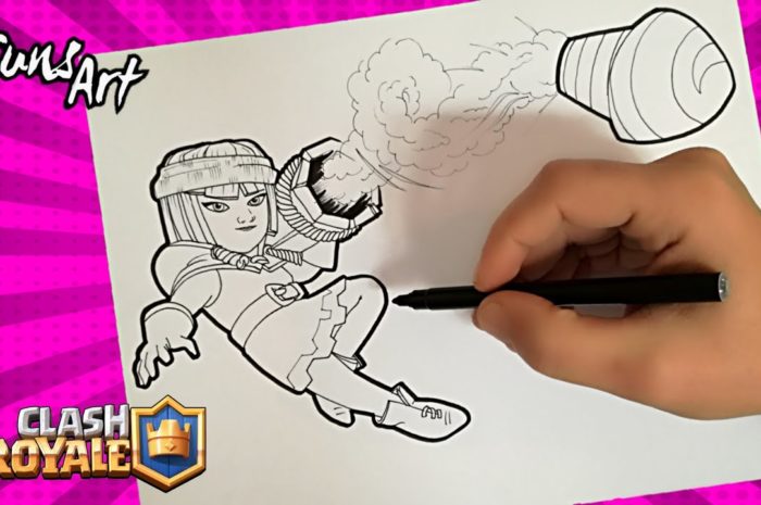 COMO DIBUJAR A LANZACOHETES DE CLASH ROYALE | DIBUJOS DE CLASH ROYALE